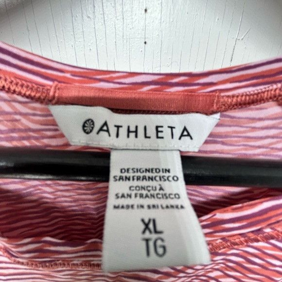 Athleta Pink and White Striped Top - Picture 2 of 2